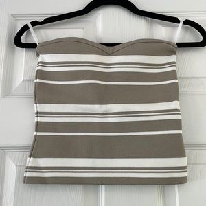 Aritzia striped strapless knit top